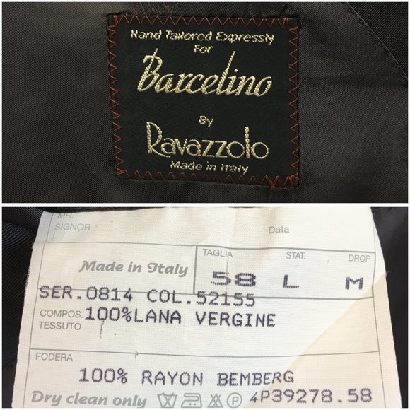 Barcelino Mens Blazer Sport Coat Three Button Casual Jacket Size 46L‎ Wool Suits - Picture 8 of 13